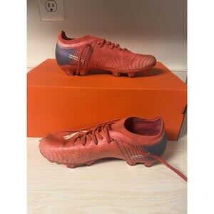 Youth Soccer Cleats Puma Ultra 1.4 FG/AG 3.5C Red Blue GripControl Pro 106522-01